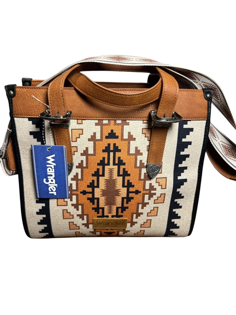 Wrangler Southwestern Tote in Tan, Black & Cream